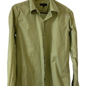 Ted Baker London Green Patterned Button Up Dress Shirt - Size 2